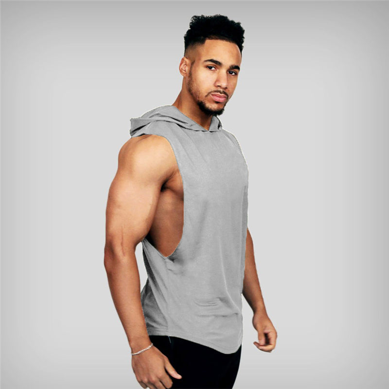 Muscleguys Gym Hooded Tank Top Men Fitness Clothing Cotton Bodybuilding Hoodie Vest Workout Singlets Sports Sleeveless Shirt