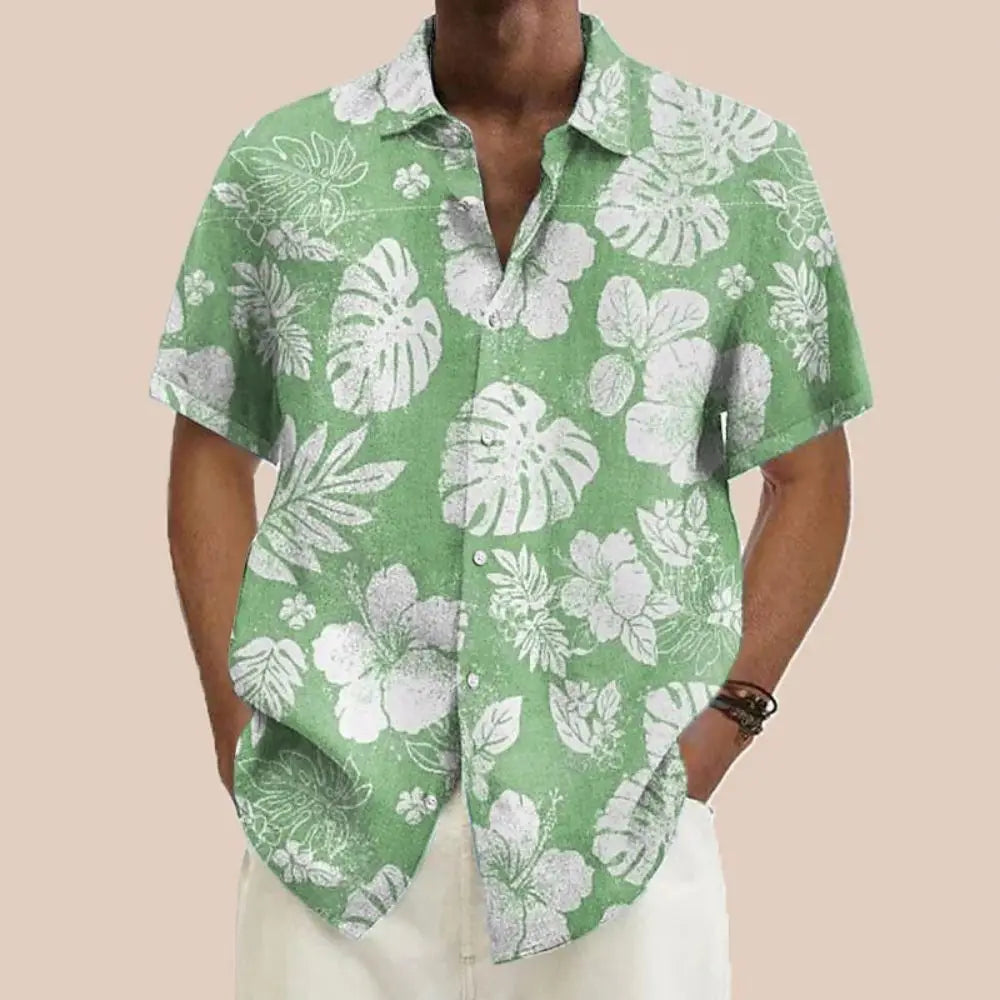 Hawaiian Shirts For Men Short Sleeve Tops New Coconut Treeo Graphic 3d Shirt Fashion Streetwear 5XL Summer Clothing Men's Blouse