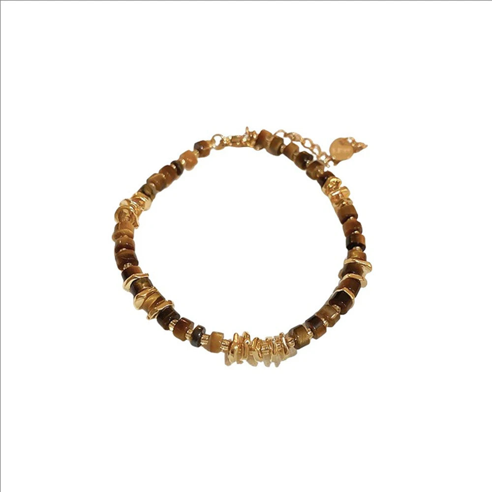 Women’s Tiger’s Eye Beaded Bracelet – Fashion Retro Jewelry