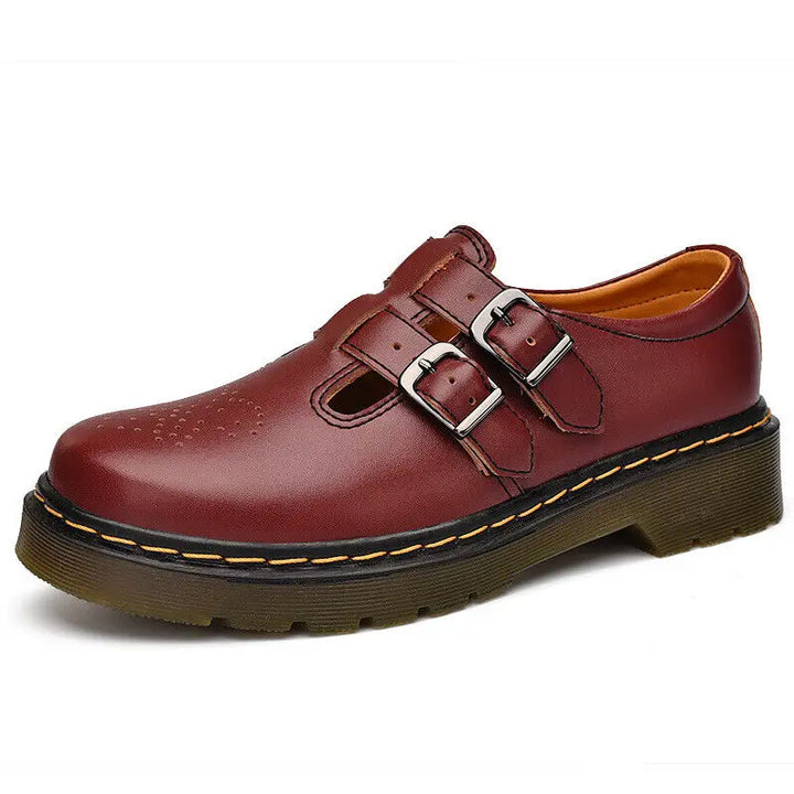 Women’s British Style Mary Janes – Leather Low-Top Casual Shoes