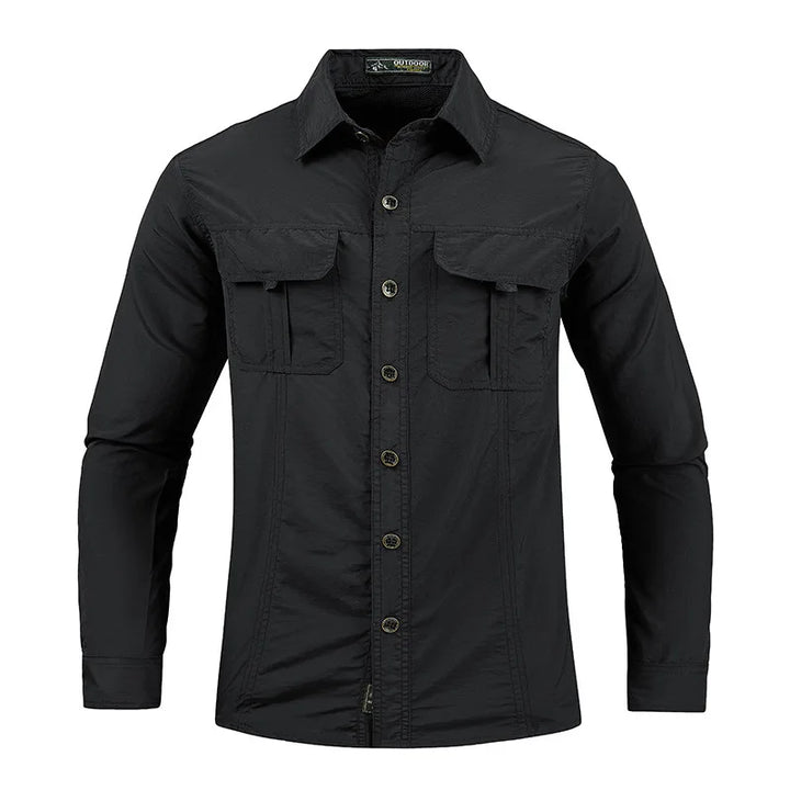 New Summer Male Thin Breathable Comfortable Cargo Shirts Men Outdoor Long sleeves Quick Drying Waterproof Tooling Shirts 5XL