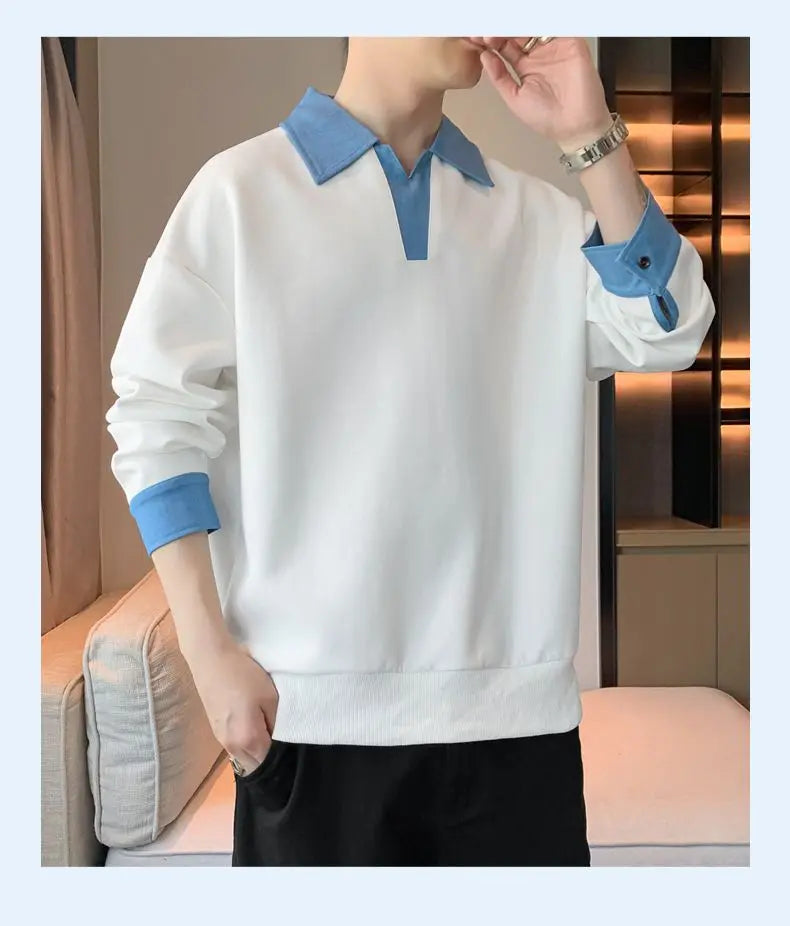 Men’s Spring/Autumn Sweatshirt – Trendy Loose Fit, Casual Long Sleeve