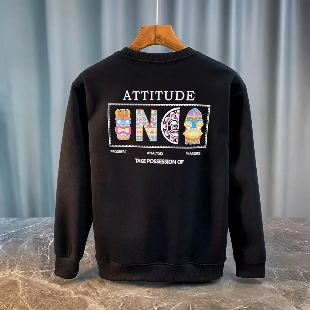 American Men’s Vintage Sweatshirt – Oversized Long Sleeve Casual Top