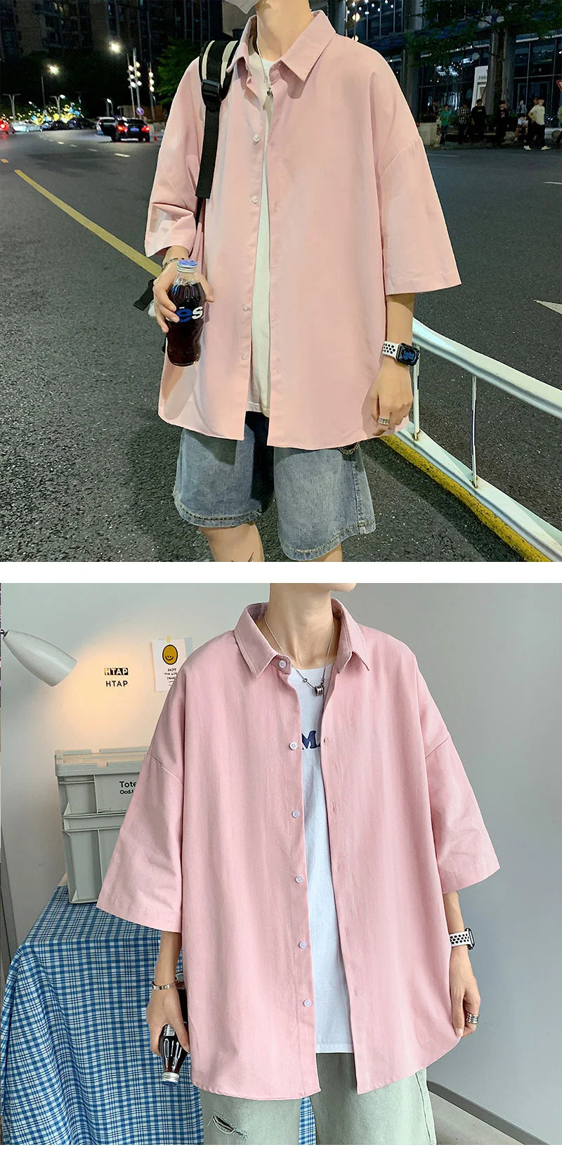 Men's Oversized Shirts White Mens Fashion Blouse 5xl Oversize Half Sleeves Dress Shirt for Men New Clothing Casual