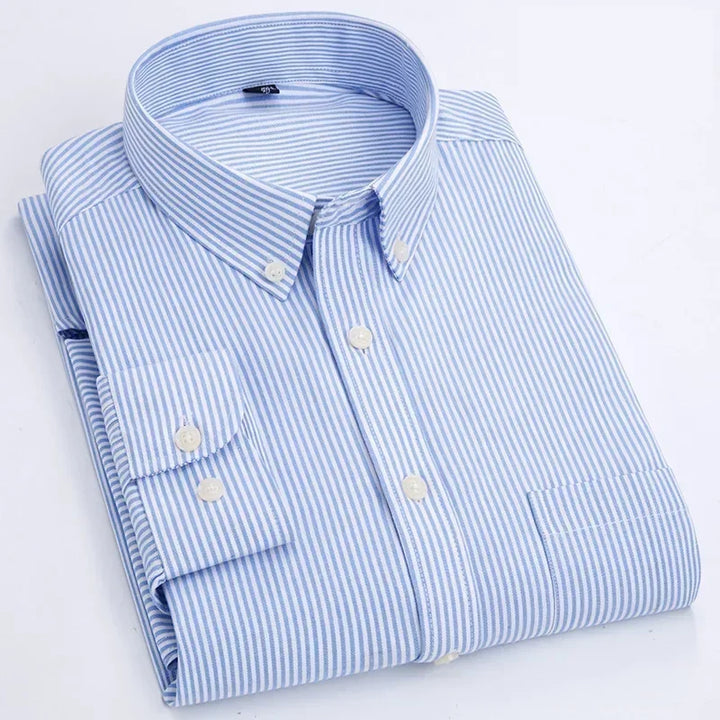 Men's Long Sleeve Shirt Spring Summer Autumn Winter Oxford Woven Slim Free Ironing Comfortable Soft Casual Fashion Simple Work