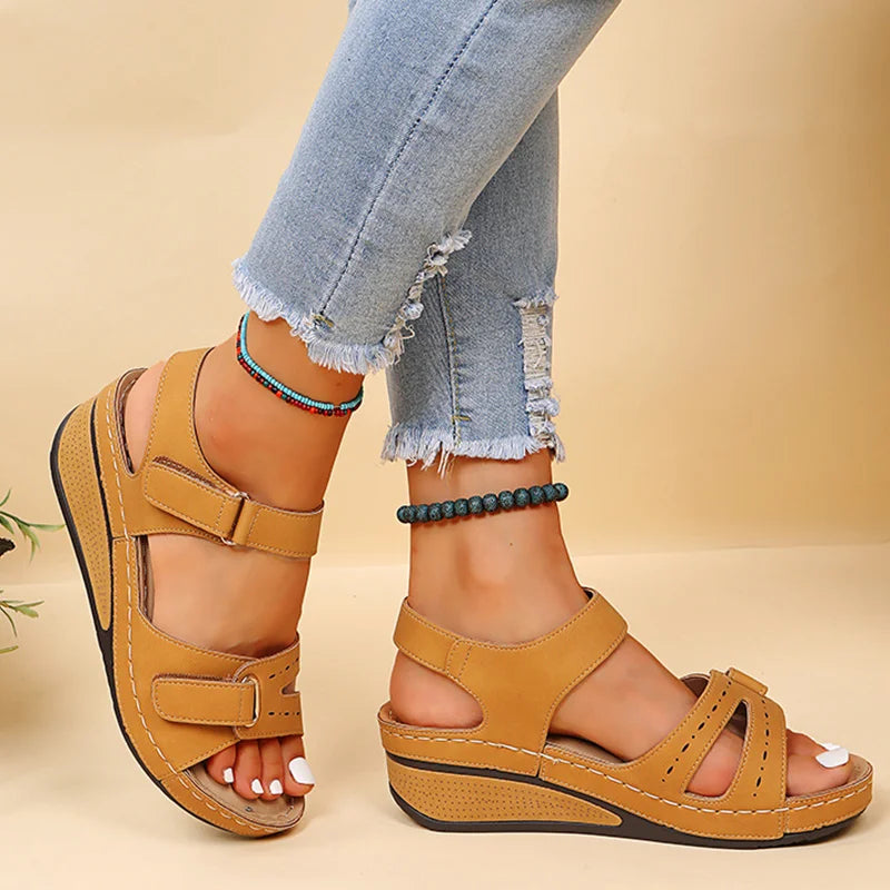 Women’s Summer Wedge Sandals – Soft Elegant Beach Shoes