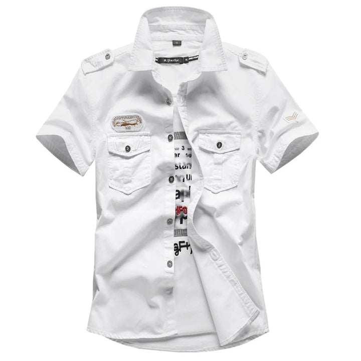 Spring Summer Men's Tactical Shirts Outdoor Men Cotton Shorts Sleeve Military Shirts Fashion Men Button Hiking Work Shirts