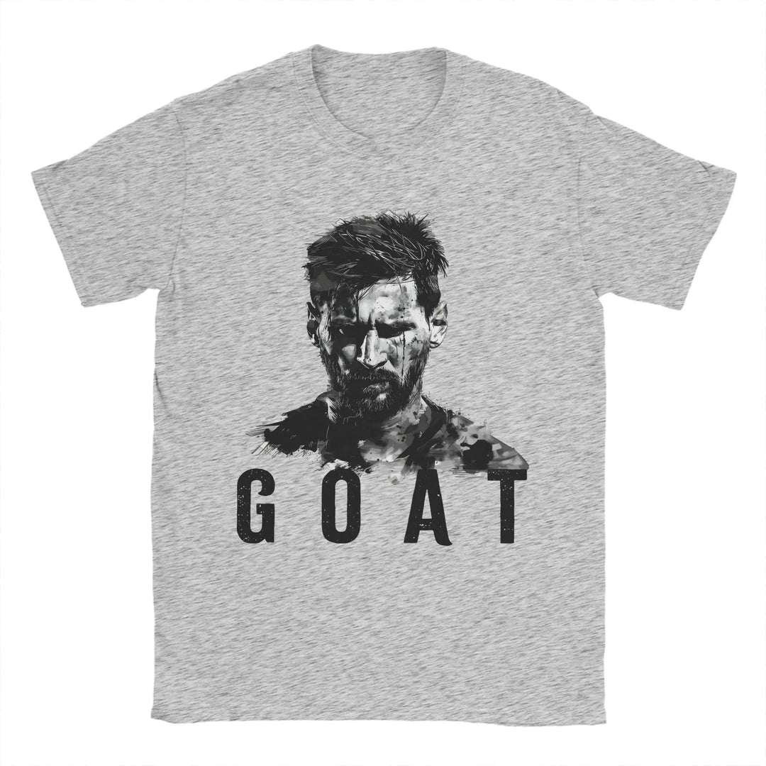 Men T-Shirts Football Messis Leisure Cotton Tee Shirt Short Sleeve  T Shirts Round Neck Clothing Unique