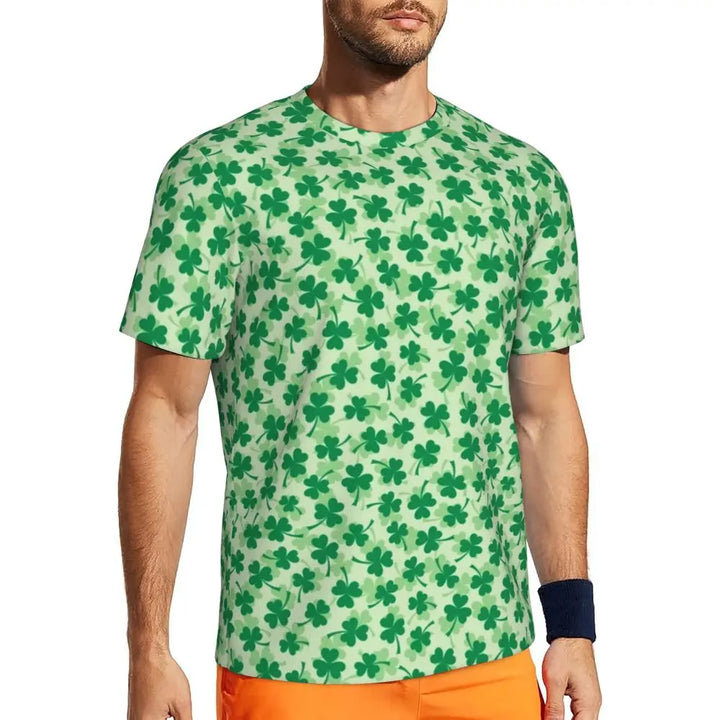 Sportswear T Shirt For Man Irish St Patricks Day T Shirts Hippie Green Plaid Summer Tees O Neck Streetwear Design Clothing Gift