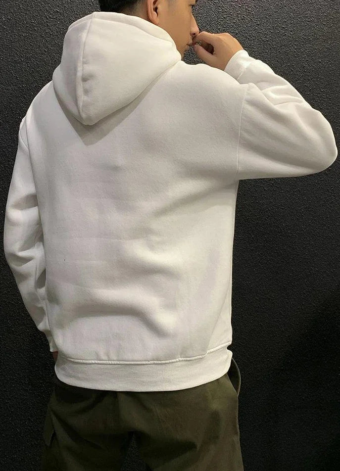 Sweatshirts For Man Fleeced Green Men's Clothing Hooded Hoodies Solid Simple Elegant Hot Offers Sweat Shirt Welcome Deal Cheap