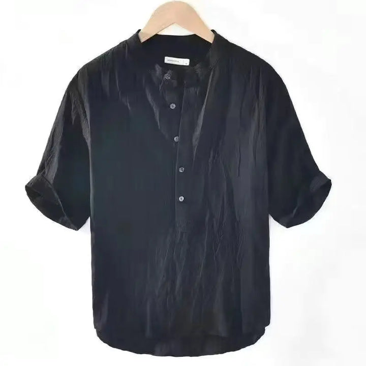New Cotton Linen Shirts for Men Casual Shirts Lightweight  Short  Sleeve Henley Beach Shirts Hawaiian T Shirts for Men