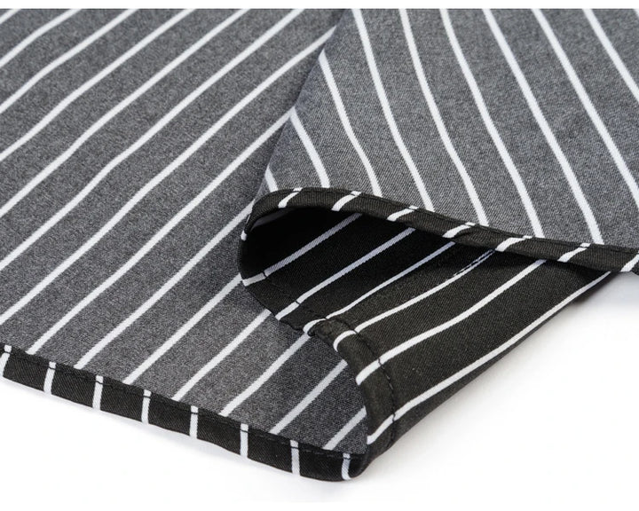 Men's Elegant  Striped Iron-Free Long Sleeve Dress Shirts - Breathable, Stretchy Casual Button Up Shirt For Formal Occasions