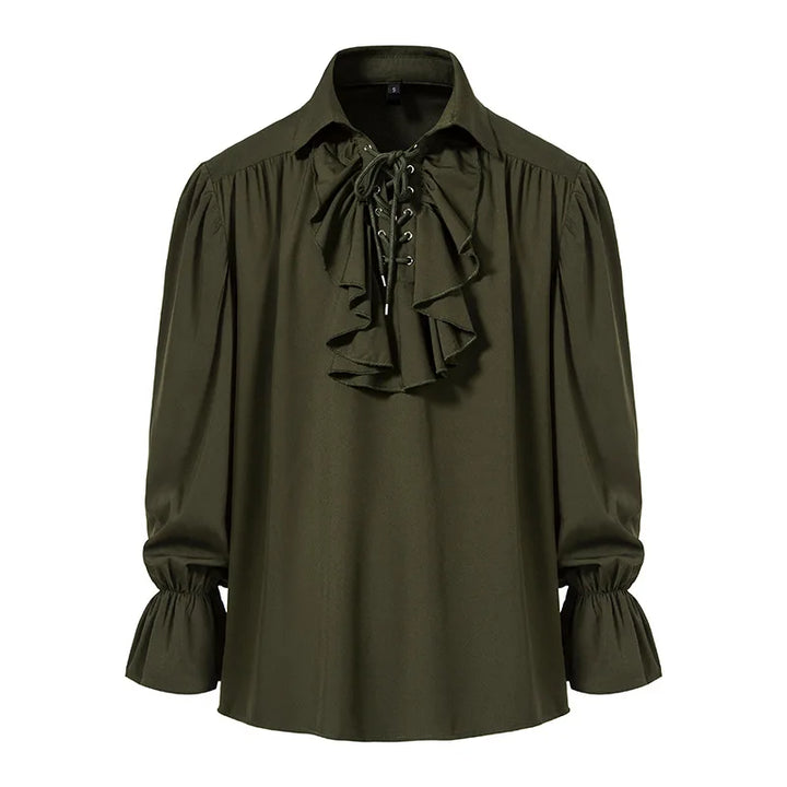 Men Shirts Medieval Retro Performance Dress Shirtspuff Sleeve Casual Stage Cosplay Party Male Clothes Chemise Shirt S09