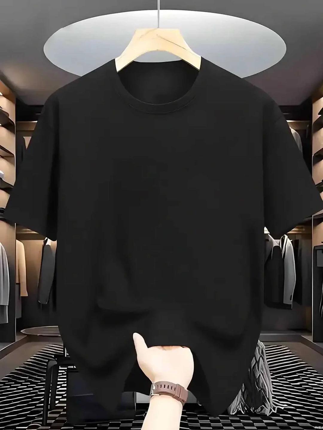 Men's T-Shirts - Soft Breathable Polyester Crewneck Tees in Navy & White, Lightweight Summer Shirts for Everyday & Formal Wear