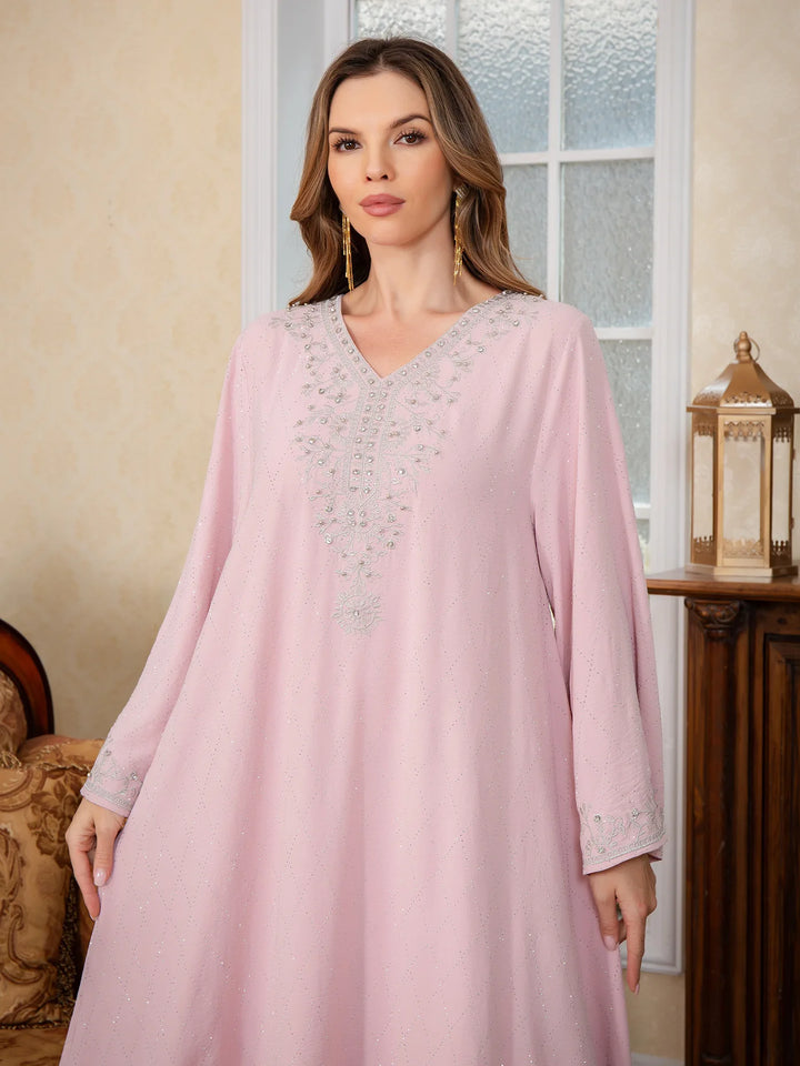 Muslim Abayas Arabic Embroidery Kaftan Women's Elegant Dresses Dubai Kaftan Eid Ramadan Caftan Robe Jalabiya Turkey Morocco Gown