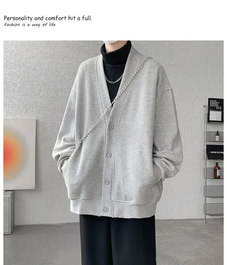 Plus Size Men’s Sweatshirt M–8XL – Heavy Blend Single-Breasted Autumn Jacket