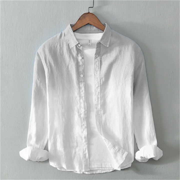 Fashion shirts 100% linen fabric gradient pink blue gray new series of men and women matching colors casual and comfortable