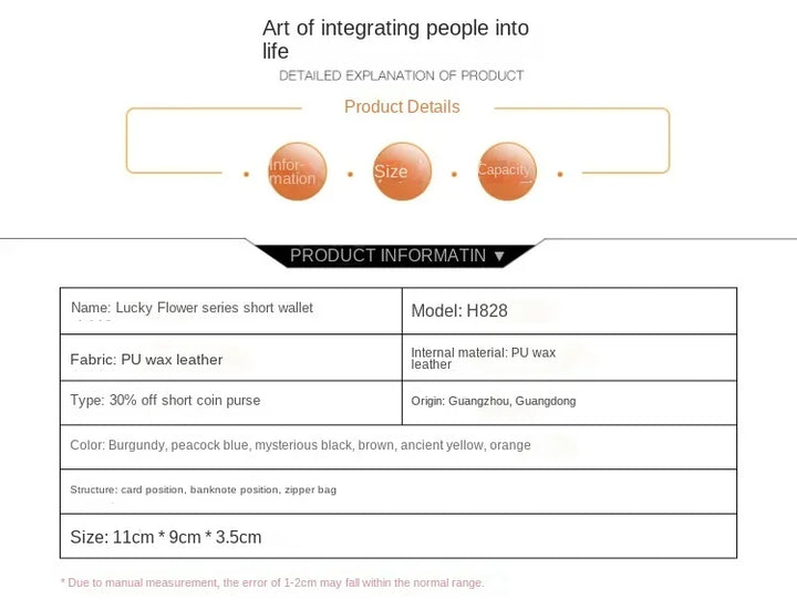 Women’s PU Leather Wallet – Small Coin Card Holder Short Clutch Purse