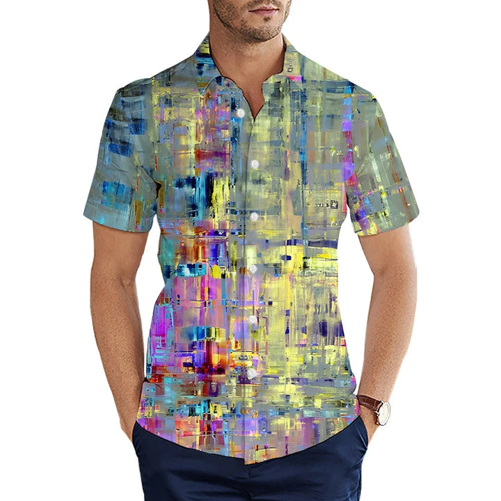 Men's Shirt Summer Casual Fashion Short Sleeved Shirt For Men Loose Breathable Hawaiian Shirt Man Casual Men's Clothing Top