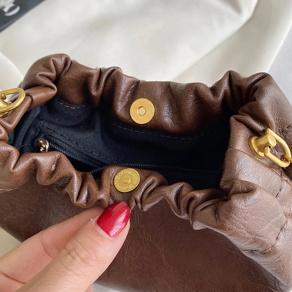 Damen-Umhängetasche aus PU-Leder, Hobo-Tasche