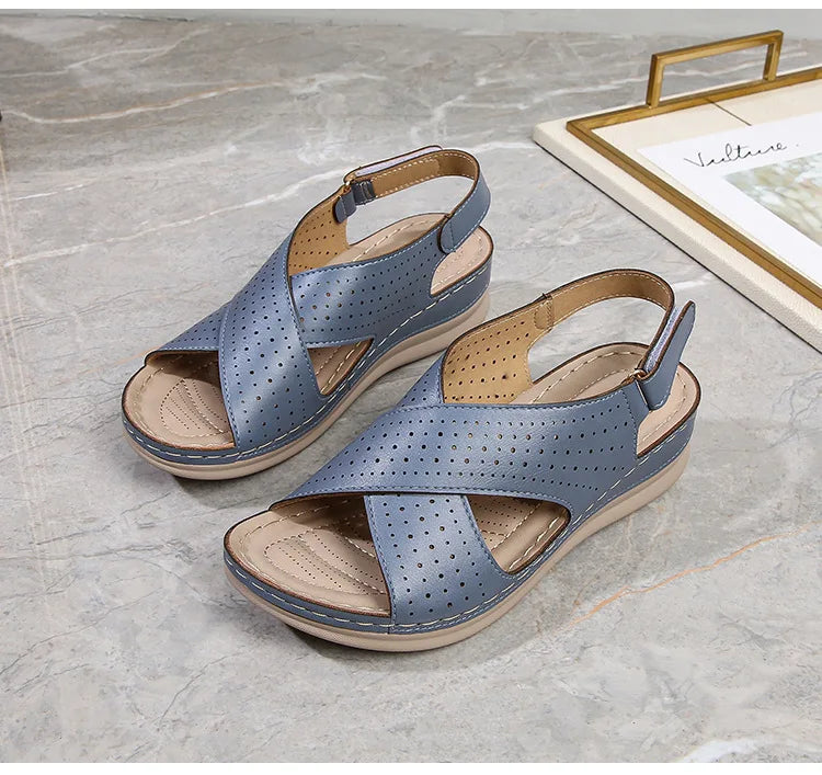 Women's sandals soft, breathable, non slip, lightweight comfortable suitable daily leisure  vacation thick soles sloping heels