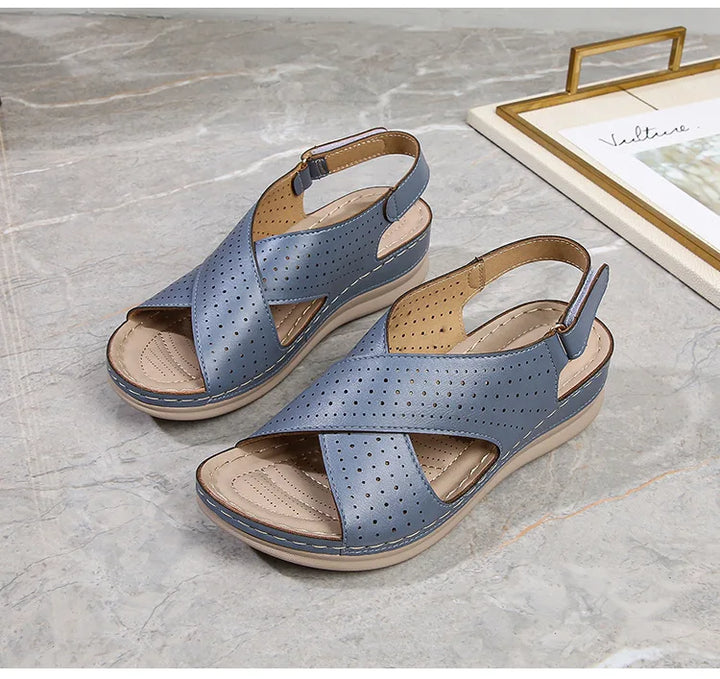 Women's sandals soft, breathable, non slip, lightweight comfortable suitable daily leisure  vacation thick soles sloping heels