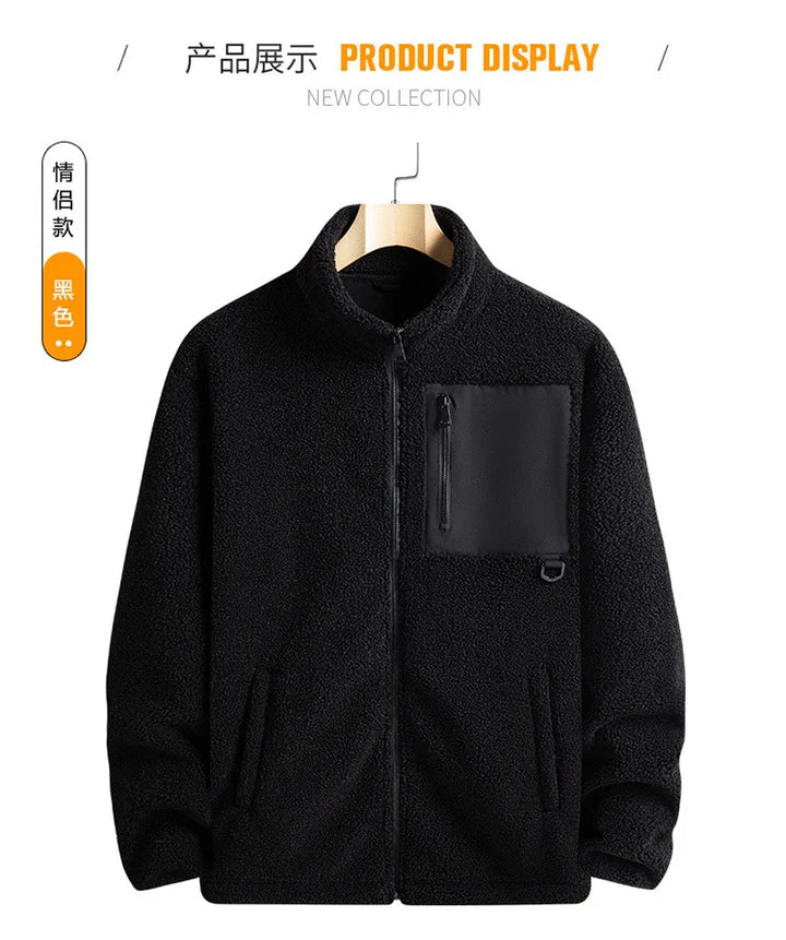 Men’s Warm Polar Fleece Jacket – Casual Outdoor Winter Coat