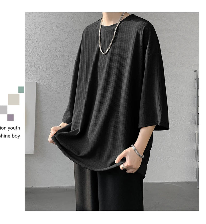 men t shirts Summer Men's White Cool T-shirts Women Oversized 5XL Korean Style Loose Striped T-shirt Casual T-Shirt Male