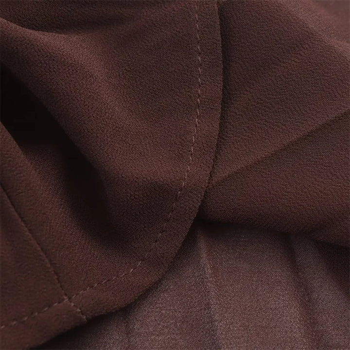 Women’s Fall 2025 Russet Pleated Midi Dress with Belt