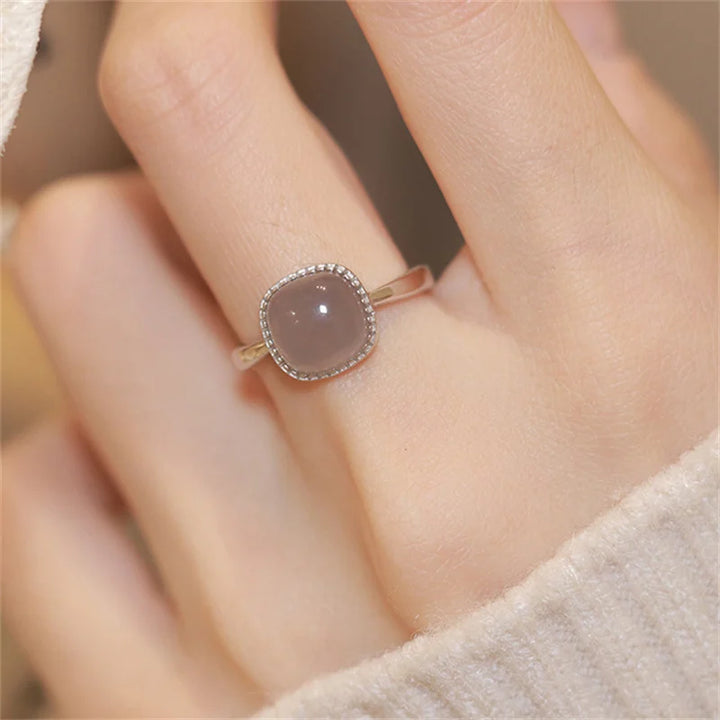 Women’s Vintage Jade & Crystal Geometric Ring – Fashion Jewelry