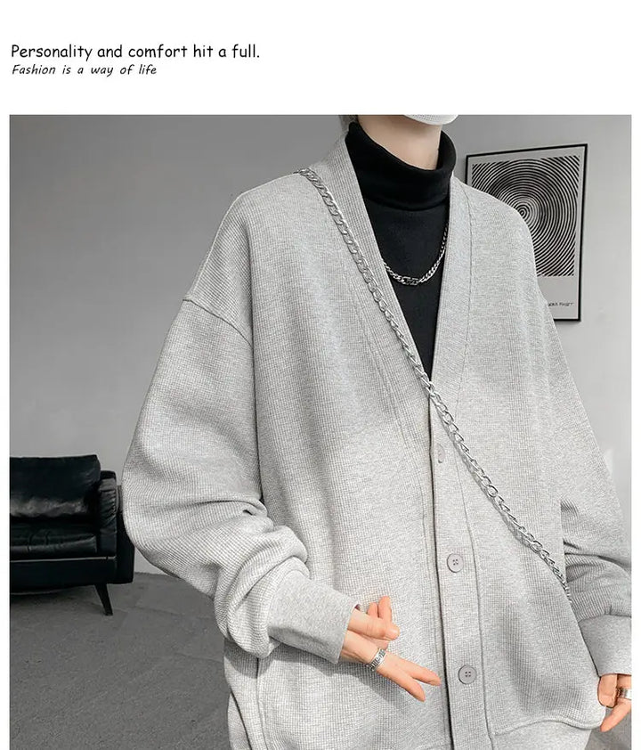 Plus Size Men’s Sweatshirt M–8XL – Heavy Blend Single-Breasted Autumn Jacket