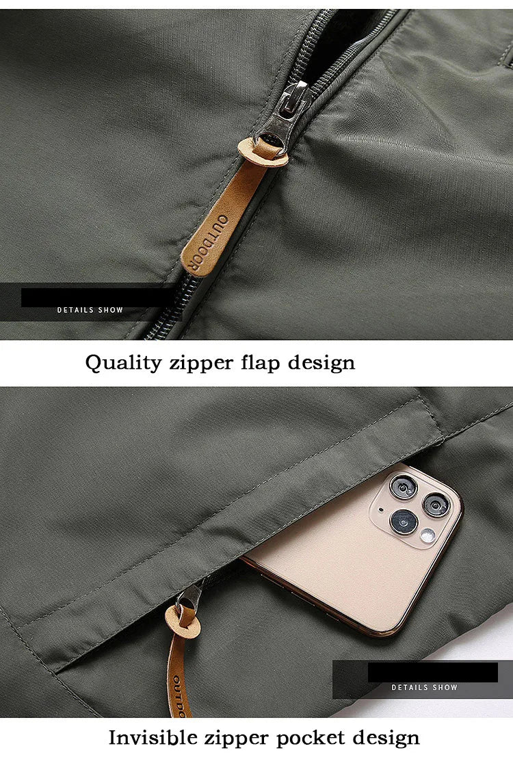 Men’s Waterproof Windbreaker – Military Hooded Combat Jacket for Autumn Hiking & Biking