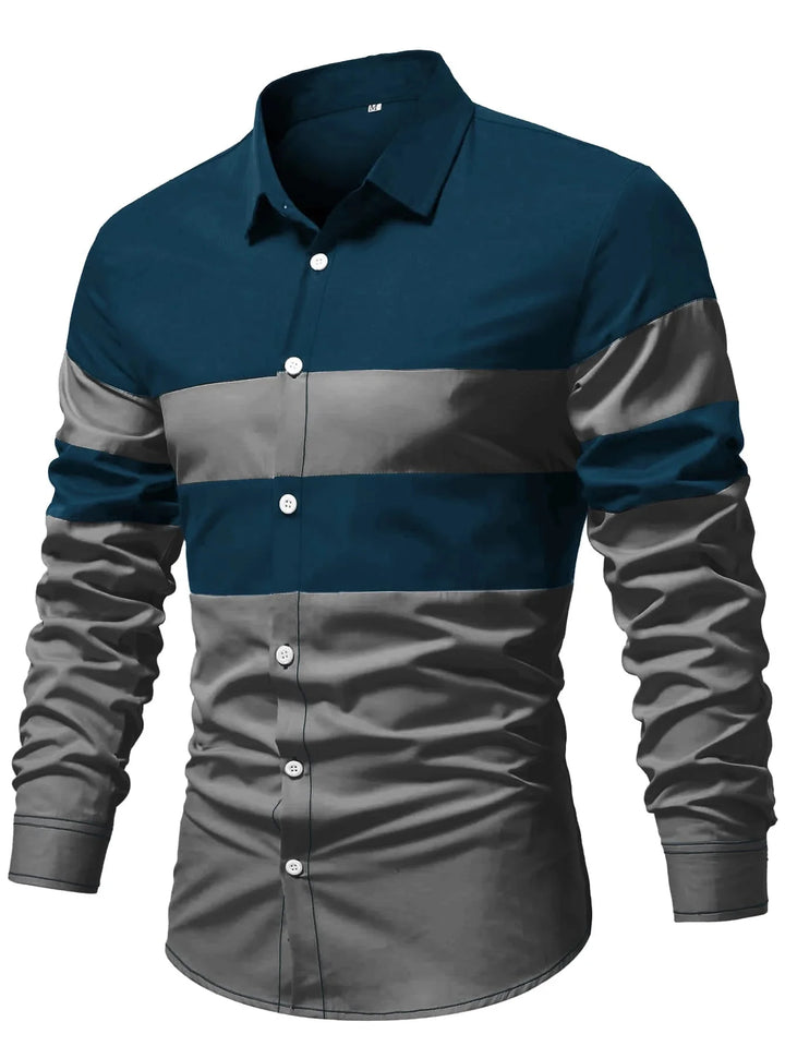 Men's Fashion Classic Business Casual Shirt Street Comfortable Long Sleeve Collar Single breasted Shirt Social Party Men's Shirt