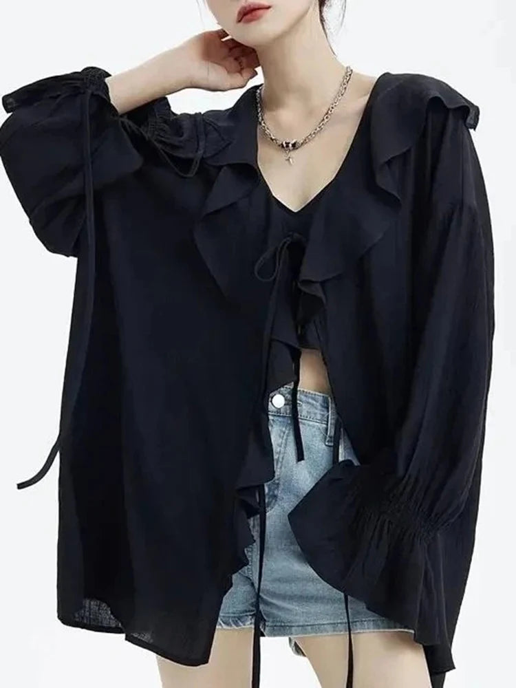 قميص نسائي كلاسيكي أنيق وعصري - على الطراز الأوروبي