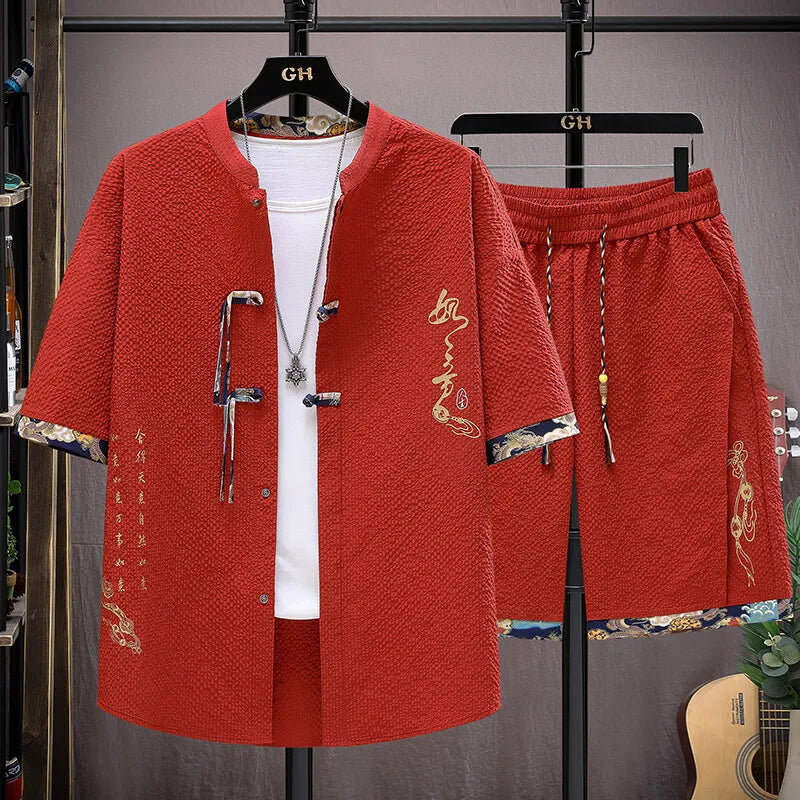 طقم قميص وشورت رجالي كاجوال - صيف 2025