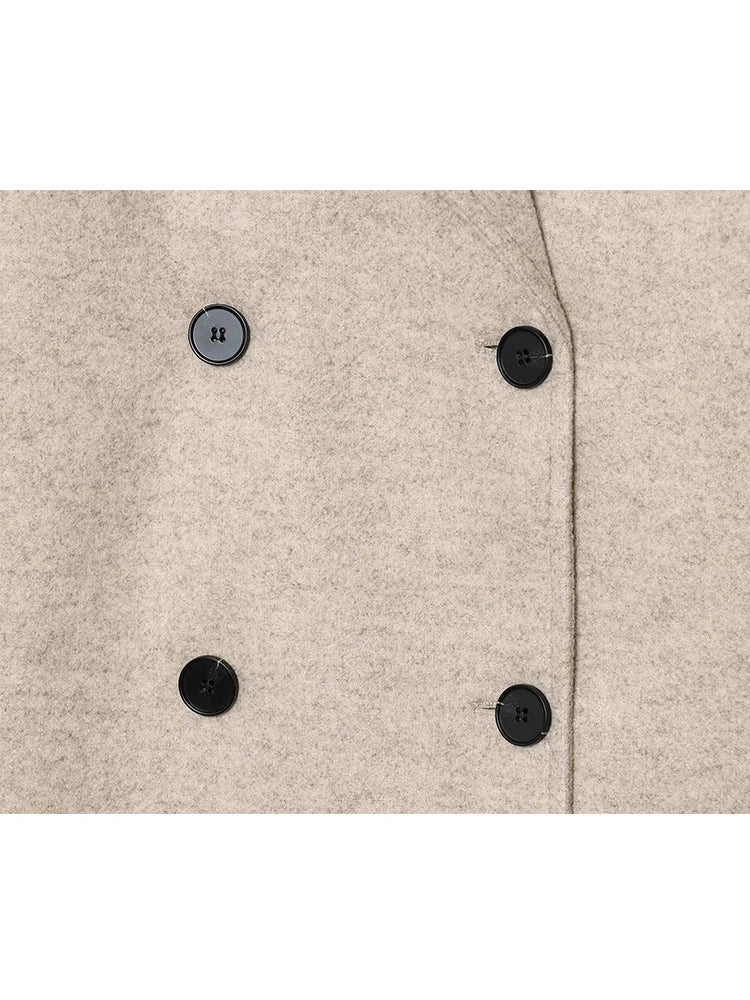 Women’s Double-Breasted Jacket – Elegant Lapel Coat for Autumn & Winter 2025