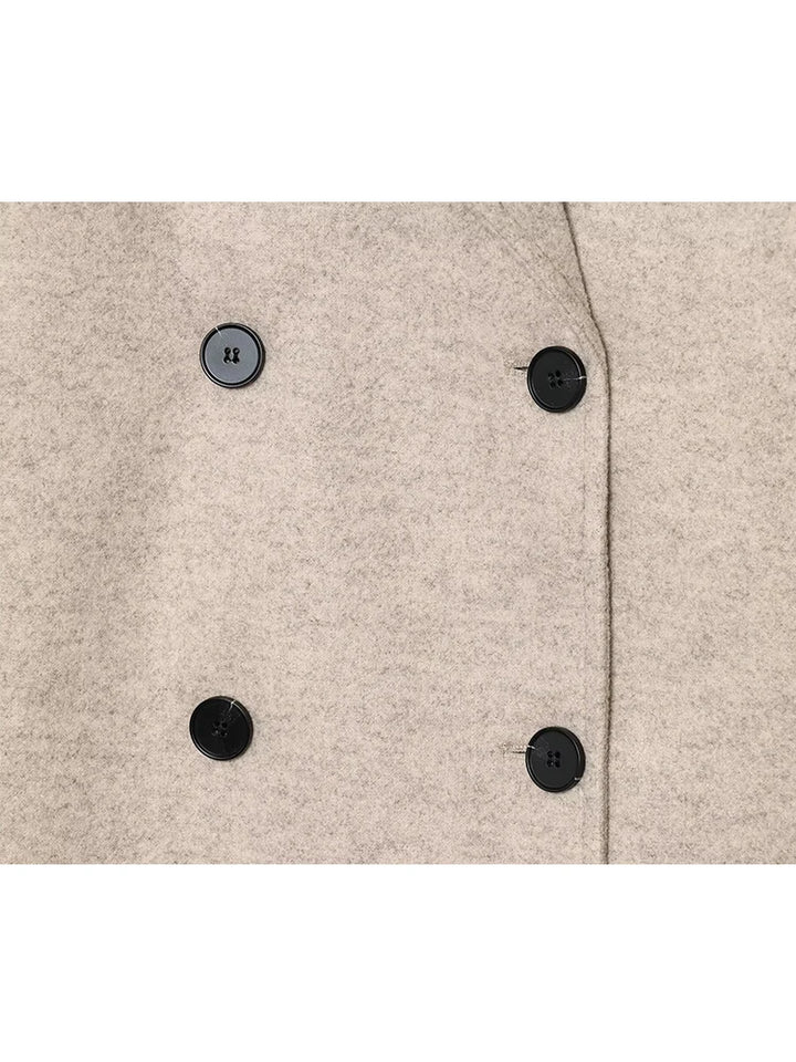 Women’s Double-Breasted Jacket – Elegant Lapel Coat for Autumn & Winter 2025