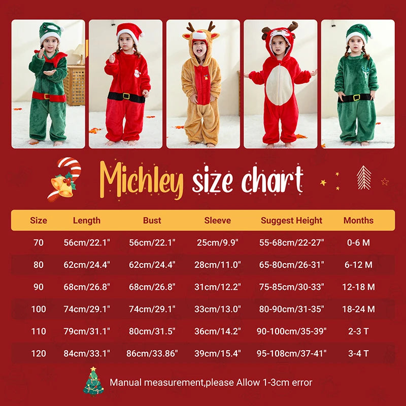 Michley™ Weihnachts-Baby-Strampler – süßer Kleinkind-Overall