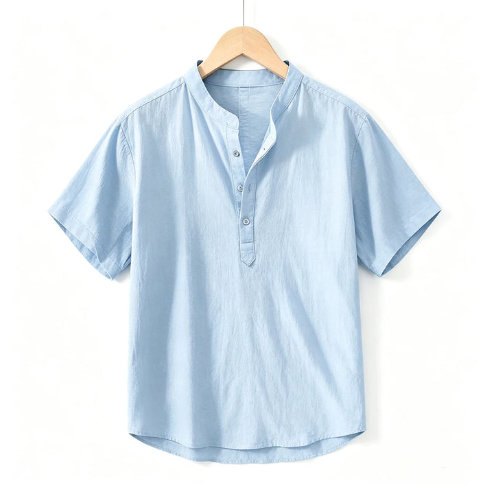 New Cotton Linen Shirts for Men Casual Shirts Lightweight  Short  Sleeve Henley Beach Shirts Hawaiian T Shirts for Men