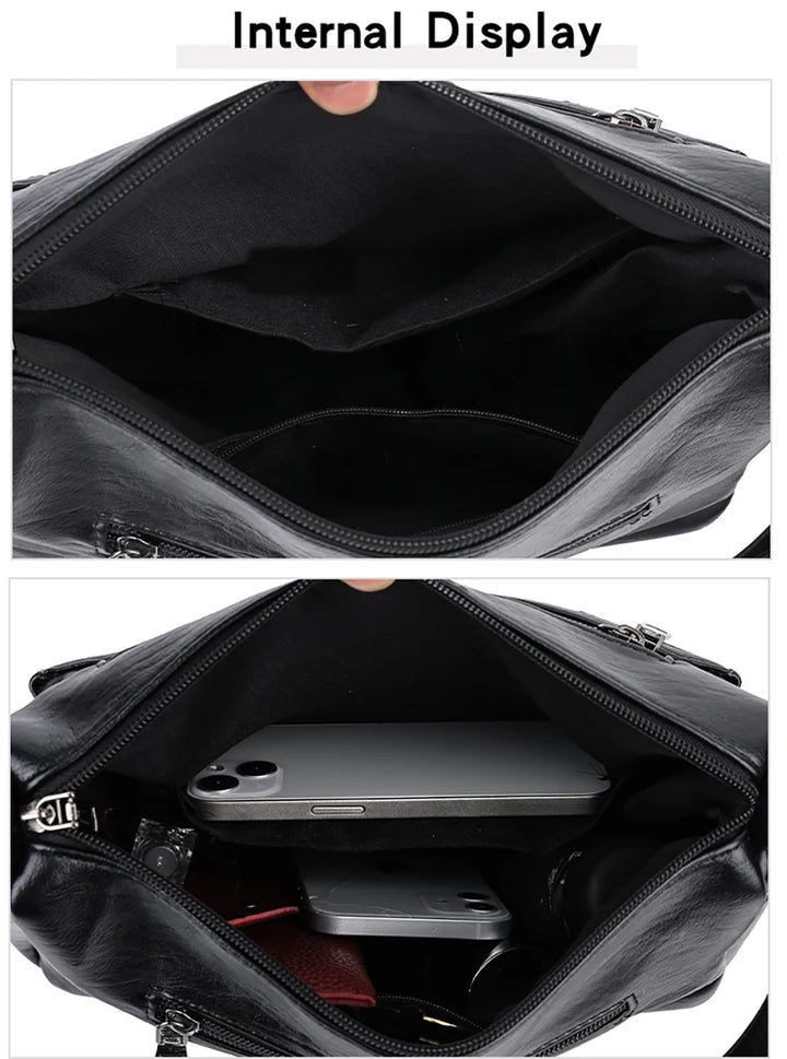 Luxury Women’s Leather Handbag – Multi-Pocket Crossbody & Shoulder Bag 2026