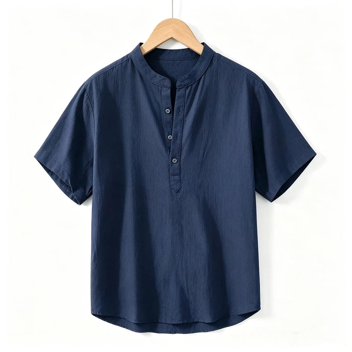 New Cotton Linen Shirts for Men Casual Shirts Lightweight  Short  Sleeve Henley Beach Shirts Hawaiian T Shirts for Men