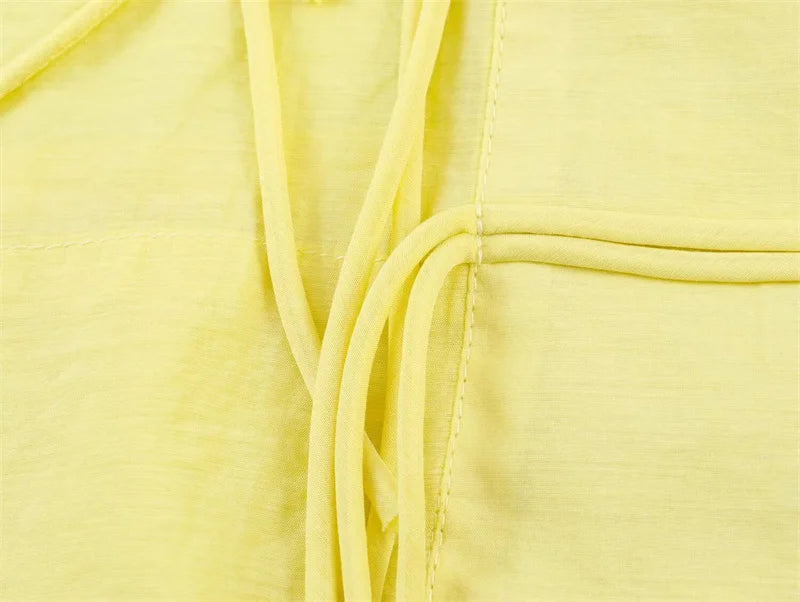 Women's Shirt 2026 New Fashion Summer Solid Color Oversize Rope Knot Detail Draped Shirt for Women Loose Chic Ladies Shirt Top