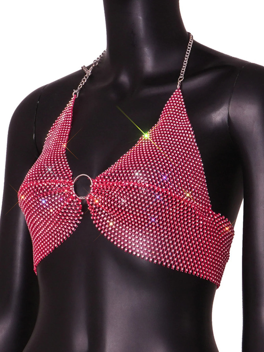 Sexy black White Summer crop top women festival Beach club outfits Party tank top t shirt woman Halter Rhinestones tops topy Hot