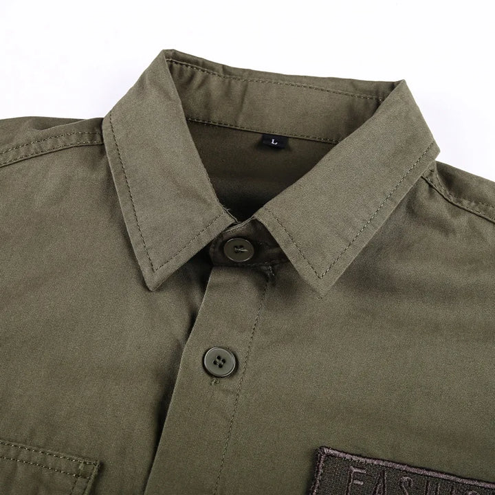 Cotton Shirt Men Casual Solid Long Sleeve Blouses High Quality Militar Overshirt Brand Clothing Black Cargo Shirts for Men 6XL