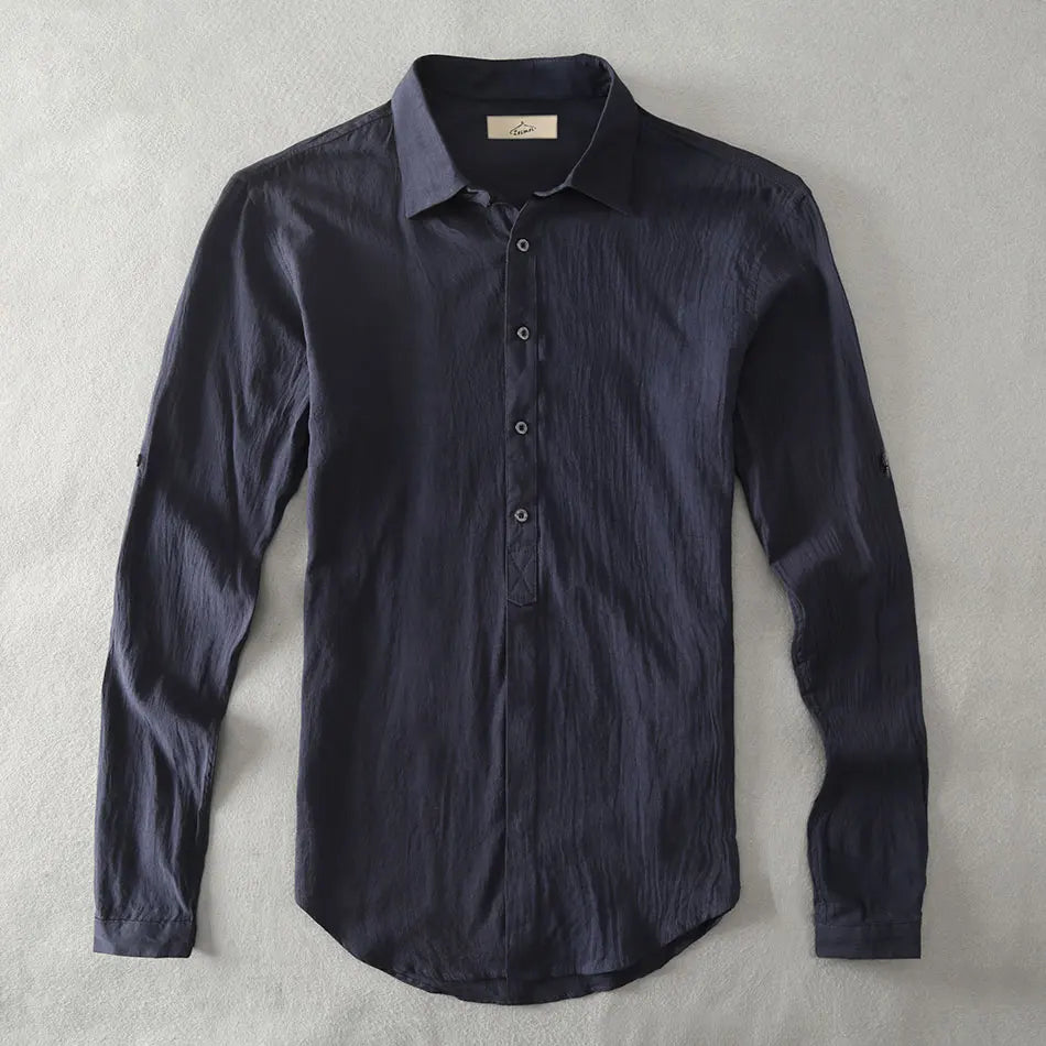 Casual Hawaiian Shirts Men Cotton Linen Designer Brand Slim Fit Man Shirts Long Sleeve White Shirt For Men Clothes Spring Autumn