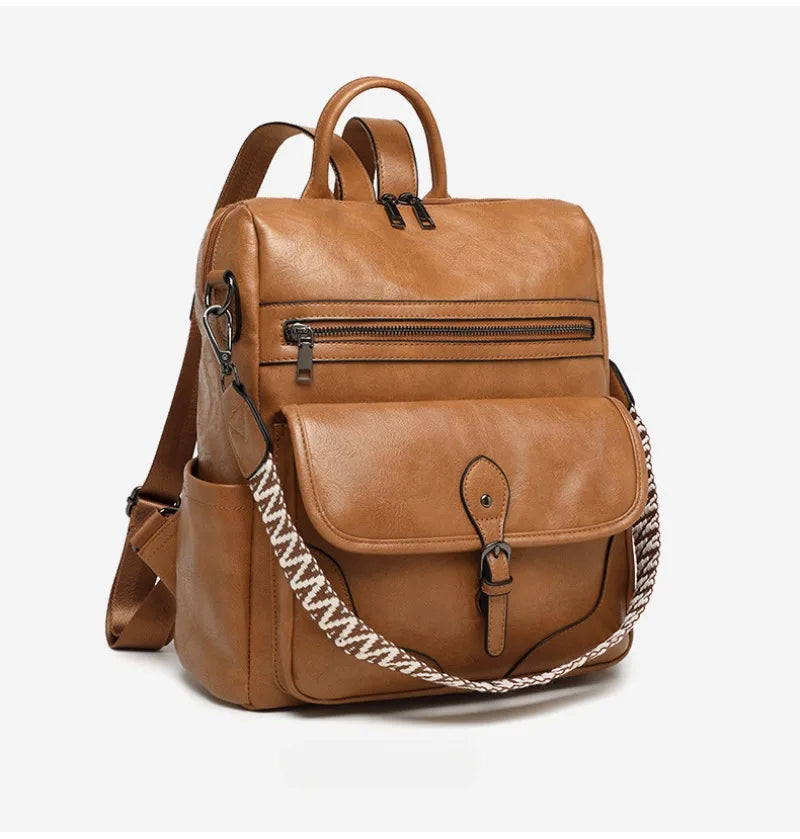 Women’s PU Leather Backpack – Fashion Anti-Theft Shoulder Bag