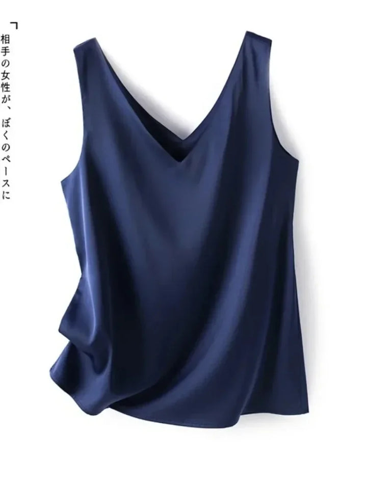 2025 Women’s Satin Silk Camisole – Sleeveless V-Neck Summer Tank Top