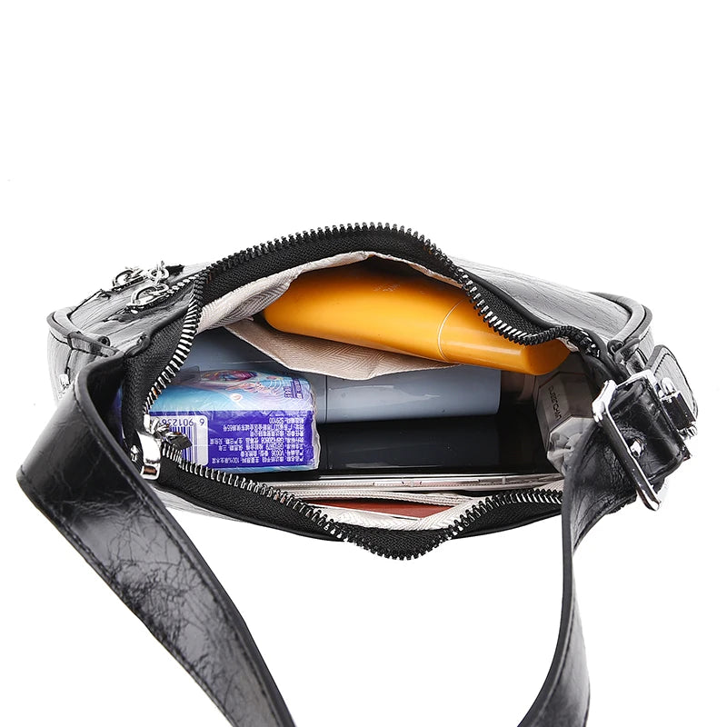 Women’s PU Leather Crossbody Bag – Vintage Hobo Clutch Handbag