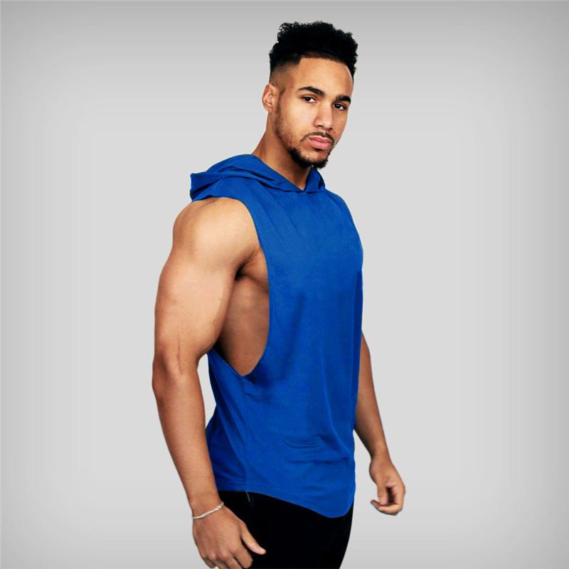 Muscleguys Gym Hooded Tank Top Men Fitness Clothing Cotton Bodybuilding Hoodie Vest Workout Singlets Sports Sleeveless Shirt