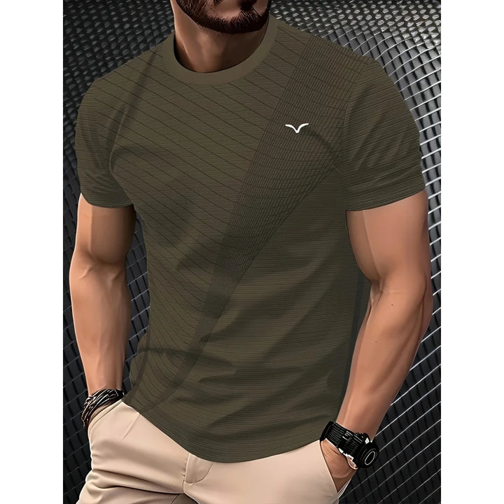 Shirt for Man Stripe Print Street Graphic T-Shirts Trendy Men's Short Sleeve Clothes Casual Summer Outdoor Oversized Clothing